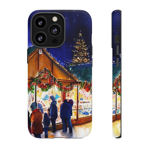 Shopping at the Christmas Market - Impact Resistant Phone Case iPhone 13 Pro Matte